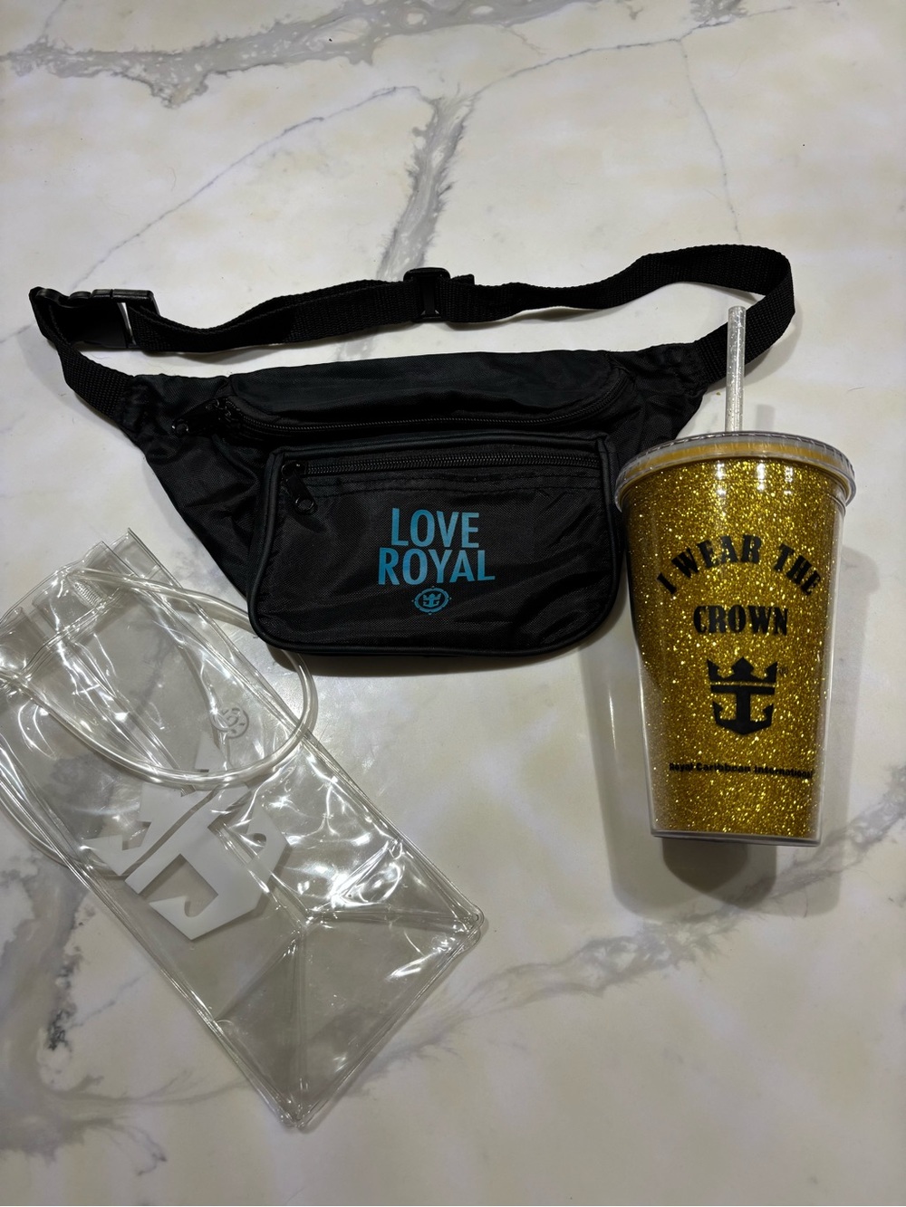 Royal Caribbean Merch Bundle Fanny Pack Phone Pouch Glitter Tumbler